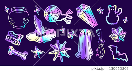 Holographic Halloween sticker set 130653805