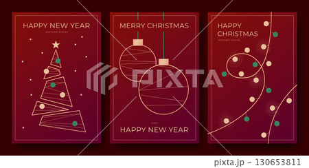 Minimalist card set with geometric linear elements Minimalist card set with geometric linear elements 130653811