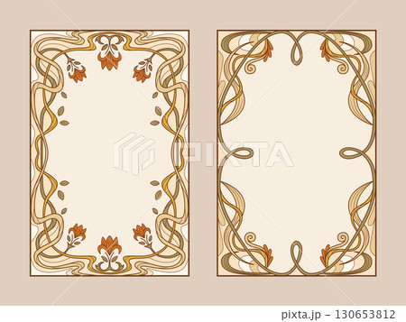 Vintage ornamental designs in art nouveau style Vintage ornamental designs in art nouveau style 130653812