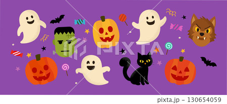 かわいいハロウィンモチーフセット かわいいハロウィンモチーフセット 130654059