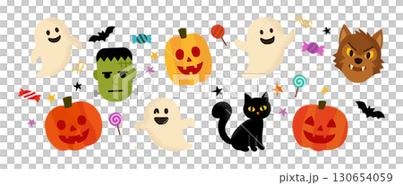 かわいいハロウィンモチーフセット かわいいハロウィンモチーフセット 130654059