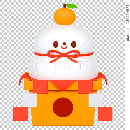 Kagami-mochi characters 130654671