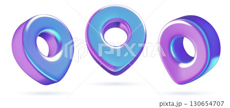3d location pin address or destination holographic iridescent icons 3d location pin address or destination holographic iridescent icons 130654707