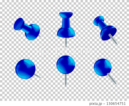 不同角度的藍色針腳的 3D 插圖 130654751