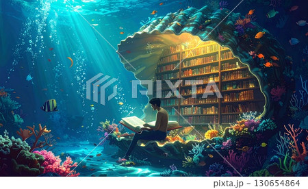 幻想_海底図書館_2 130654864