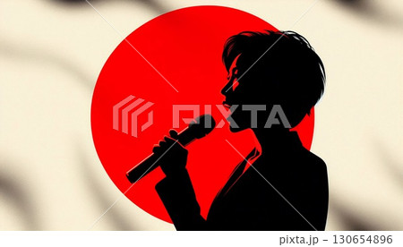 女性の政治家（総理大臣・総裁）_白背景で演説するイラスト 130654896