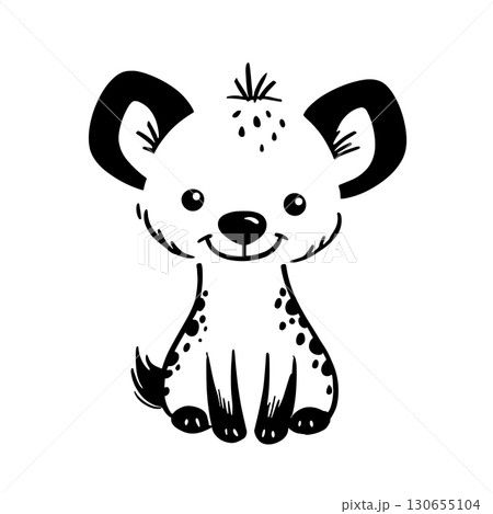 Hyena. Hyena simple black and white line art vector logo Hyena. Hyena simple black and white line art vector logo 130655104
