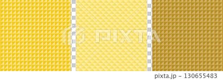 一組三個具有三維效果的華夫格圖案 130655483