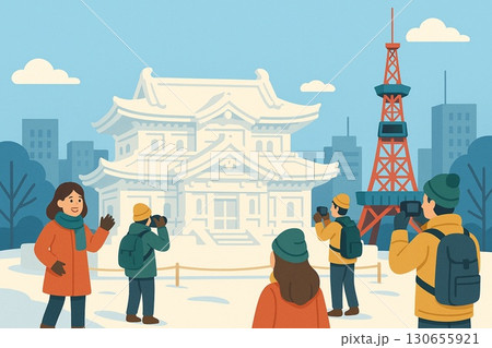 さっぽろ雪まつり 雪まつり ベクター さっぽろ雪まつり 雪まつり ベクター 130655921