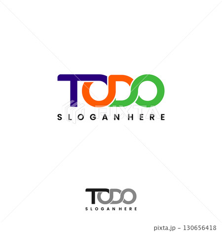 Colorful infinity typography letter Todo logo design template 130656418