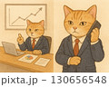 仕事を邪魔される猫 130656548