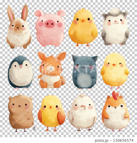 Illustration set of various animals 130656574