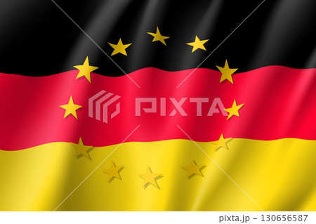 Germany national flag with a star circle of EU 130656587