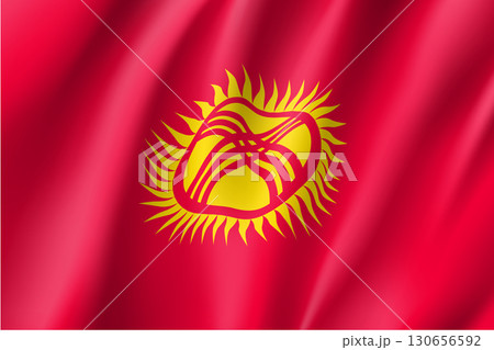 National flag of Kyrgyzstan Republic. 130656592
