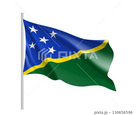 Waving flag of Solomon islands 130656596