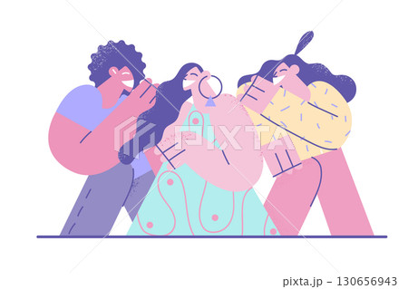 Friendship, mixed race company concept 130656943