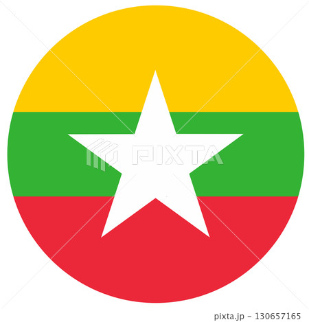 flag of Myanmar round flag of Myanmar round 130657165