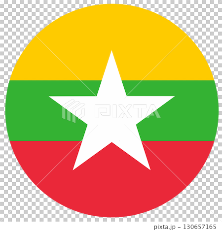 flag of Myanmar round flag of Myanmar round 130657165