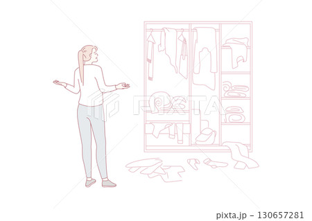 Difficult choice and wardrobe concept 130657281