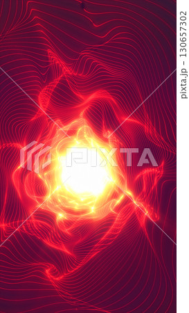 Dynamic abstract background featuring glowing red energy waves radiating from a luminous center, suggesting movement and power Dynamic abstract background featuring glowing red energy waves radiating from a luminous center, suggesting movement and power 130657302