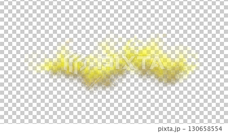 Yellow smoky sand explosion on transparent background template with glowing particles and realistic dust mockup 130658554