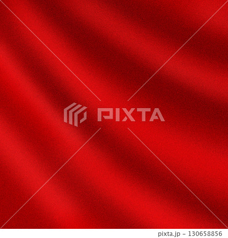 ドレープ生地布風の背景テクスチャー　赤いシルク　サテン　光沢感のある　正方形イラスト　質感　赤バック 130658856