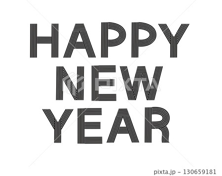 年賀状にHAPPY NEW YEARの文字素材 130659181