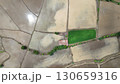 Aerial photograph of rice fields, high-angle drone photography of nature. 130659316