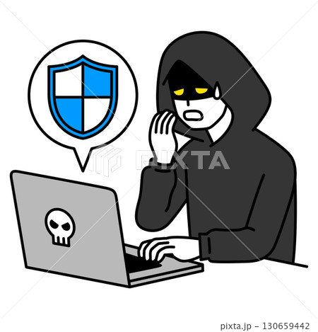 アンチウィルスにたじろぐハッカー 130659442