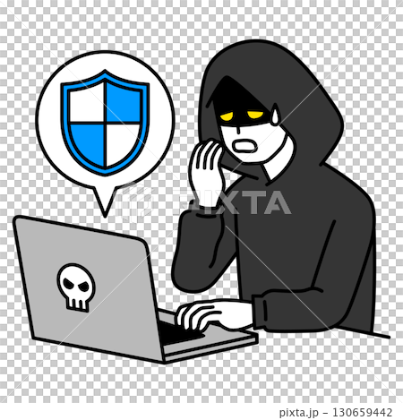 アンチウィルスにたじろぐハッカー 130659442
