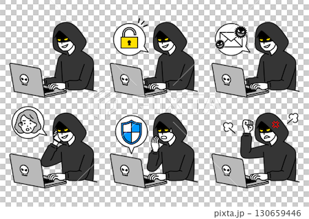 サイバー犯罪を企むハッカー　セット 130659446