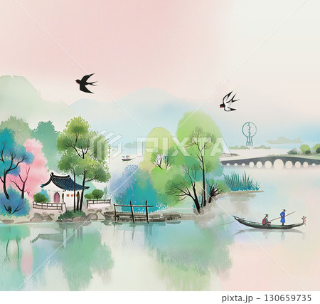 Charming Floral and Cartoon Patterned Decorative Paper Collection 130659735