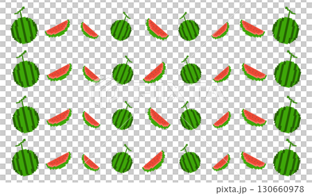 スイカパターン_ドット絵 スイカパターン_ドット絵 130660978
