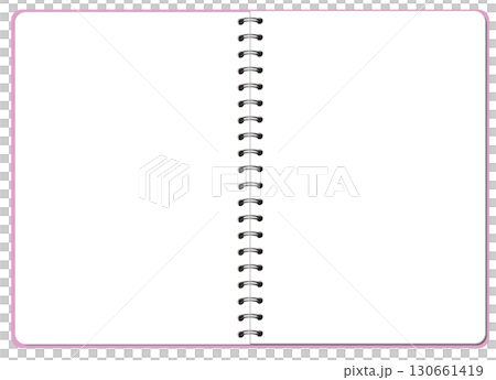 Double-page spiral notebook (plain, pink cover) 130661419