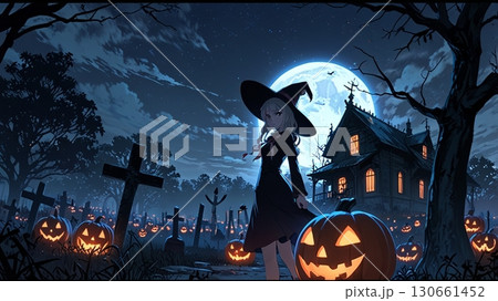 少女の魔女とハロウィン 130661452