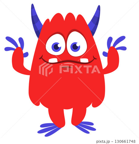 Cartoon funny monster character design with funny face expression. Halloween vector illustration Cartoon funny monster character design with funny face expression. Halloween vector illustration 130661748