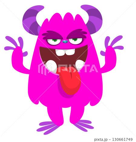 Cartoon funny monster character design with funny face expression. Halloween vector illustration Cartoon funny monster character design with funny face expression. Halloween vector illustration 130661749