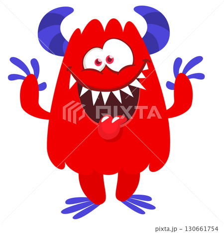 Cartoon funny monster character design with funny face expression. Halloween vector illustration Cartoon funny monster character design with funny face expression. Halloween vector illustration 130661754