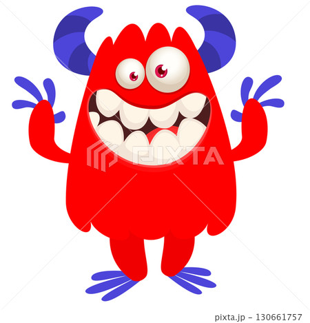 Cartoon funny monster character design with funny face expression. Halloween vector illustration Cartoon funny monster character design with funny face expression. Halloween vector illustration 130661757