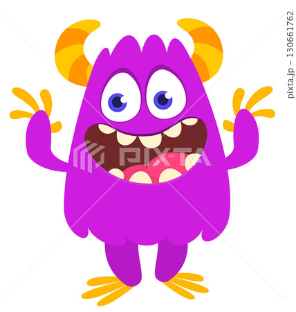 Cartoon funny monster character design with funny face expression. Halloween vector illustration Cartoon funny monster character design with funny face expression. Halloween vector illustration 130661762