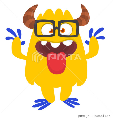 Cartoon funny monster character design with funny face expression. Halloween vector illustration Cartoon funny monster character design with funny face expression. Halloween vector illustration 130661787
