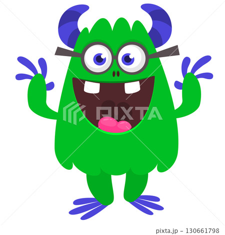 Cartoon funny monster character design with funny face expression. Halloween vector illustration Cartoon funny monster character design with funny face expression. Halloween vector illustration 130661798