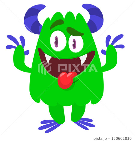 Cartoon funny monster character design with funny face expression. Halloween vector illustration Cartoon funny monster character design with funny face expression. Halloween vector illustration 130661830