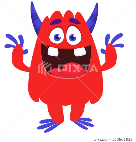 Cartoon funny monster character design with funny face expression. Halloween vector illustration Cartoon funny monster character design with funny face expression. Halloween vector illustration 130661832