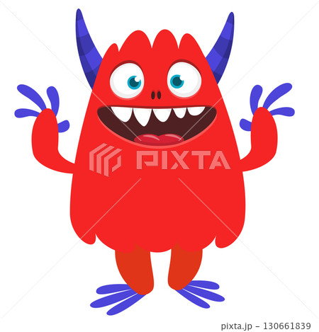 Cartoon funny monster character design with funny face expression. Halloween vector illustration Cartoon funny monster character design with funny face expression. Halloween vector illustration 130661839