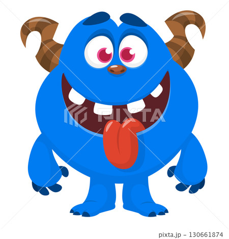 Cartoon funny monster character design with funny face expression. Halloween vector illustration Cartoon funny monster character design with funny face expression. Halloween vector illustration 130661874