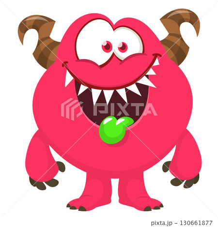 Cartoon funny monster character design with funny face expression. Halloween vector illustration Cartoon funny monster character design with funny face expression. Halloween vector illustration 130661877