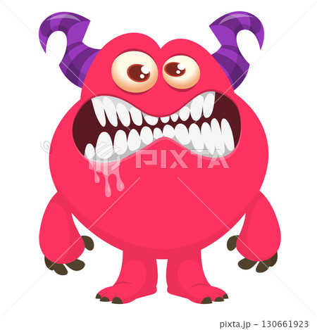 Cartoon funny monster character design with funny face expression. Halloween vector illustration Cartoon funny monster character design with funny face expression. Halloween vector illustration 130661923