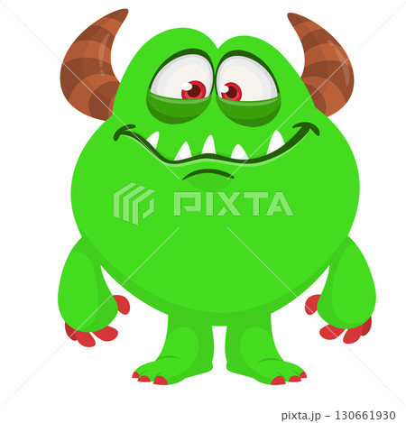 Cartoon funny monster character design with funny face expression. Halloween vector illustration Cartoon funny monster character design with funny face expression. Halloween vector illustration 130661930