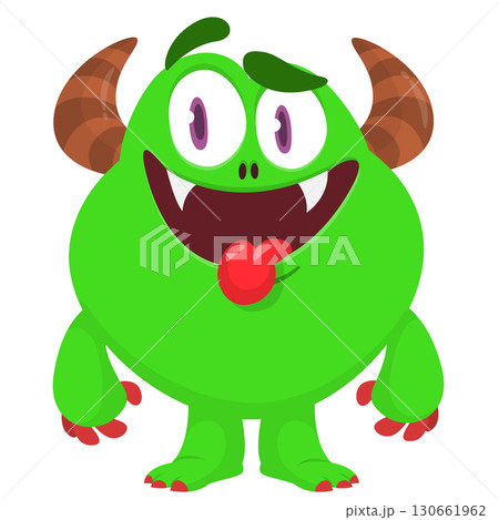 Cartoon funny monster character design with funny face expression. Halloween vector illustration Cartoon funny monster character design with funny face expression. Halloween vector illustration 130661962